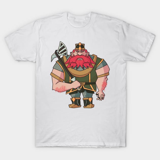 Fantasy Dwarf Warrior T-Shirt by RAWRstad